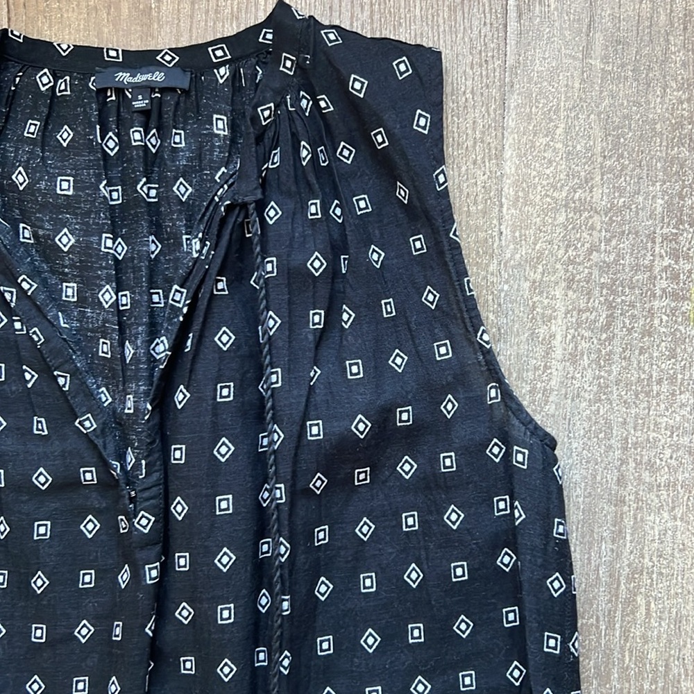 EUC Madewell Scatterblock Tassel Sleeveless Top - Picture 4 of 9